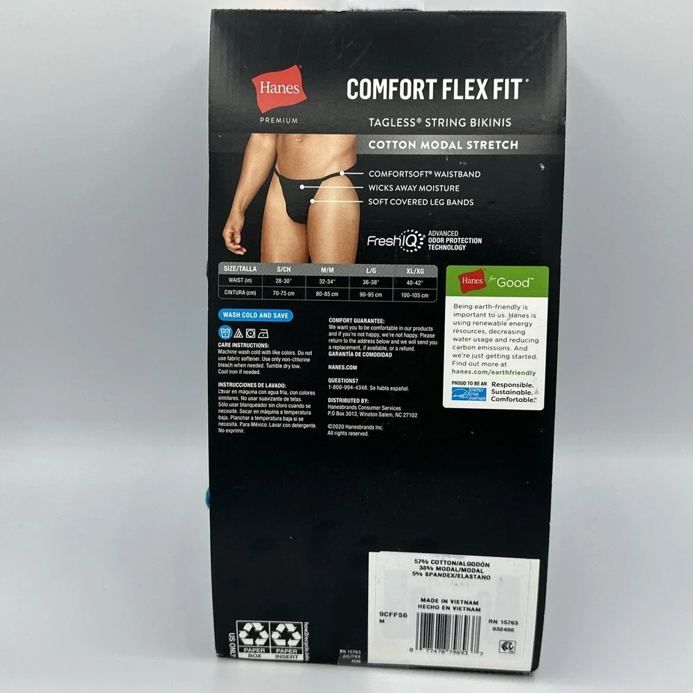 Hanes Comfort Flex Fit Men's String Bikini 6 Pack Medium Discontinued 9CFFS6 New
